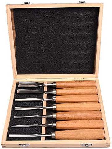 Peças da ferramenta 7pcs GOUGES SET 60CRV CAIXA DE MODO CAIXA LABA E MANUSE DE FACHA TRABALHO DE MADEIRA TURNAMENTO