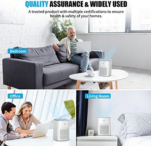 Purificadores de ar para o quarto, filtro H13 True Hepa para casa grande em casa, filtro de ar com modelo de sono, sistema