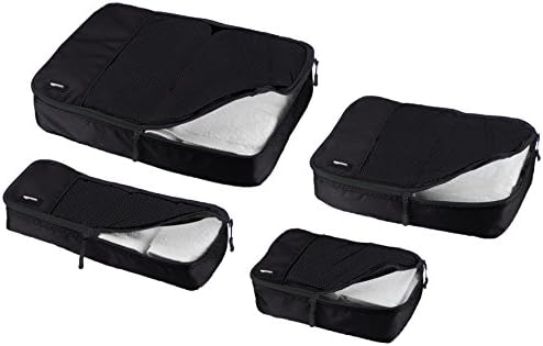 Basics 4 peças embalando cubos de organizadores de viagem, preto