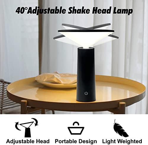 Lâmpada de mesa sem fio wakdop - Lâmpada de cogumelos LED com 3 lâmpadas de controle de toque de temperatura de cor luz alimentada por bateria para quarto, mesa, estante de livros, barra, interna e externa