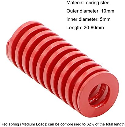 As molas de compressão são adequadas para a maioria dos reparos I Red de carga média pressiona compressão molde carregado molde molde mola diâmetro externo 10 mm x diâmetro interno 5mm x comprimento 20-80mm