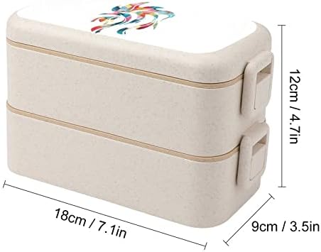 FRANCESSO FAZENCIMENTE FRORMER FLINCH2 Double empilhável Bento Lunch Box Recipiente de almoço reutilizável com utensílios de