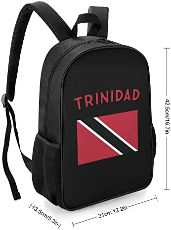 Mochila Unissex da bandeira Trinidad Mochila leve Daypack Saco de ombro de moda com bolsos de garrafa de água