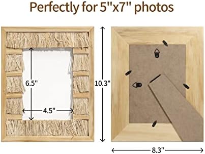 Takfot 5x7 quadro de imagem Boho Morrocan Decor for Mothers Day Pinet Fotion Wood Frame com Raffia, quadros de imagem exclusivos