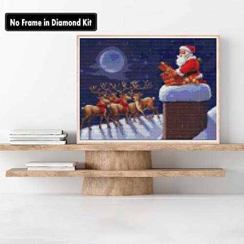 Zariocy Diamond Painting Kits Christmas Snowman Round Frill, tinta alce com diamantes Arte Diy Rhinestone Bordado Decoração de parede da casa 30x40cm/12x16inch