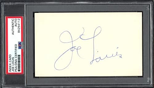 Joe Louis autografou 3x5 Index Card Campeão dos pesos pesados ​​PSA/DNA 84254112 - Assinaturas de corte de boxe