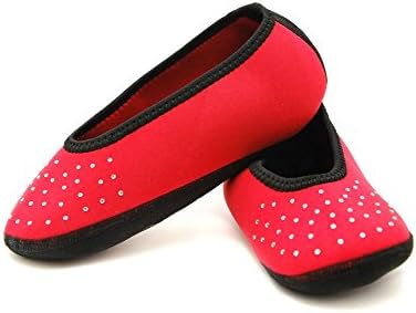 NUFOOT Sparkle Ballet Flats Sapatos femininos, melhores planos dobráveis ​​e flexíveis, meias de chinela, chinelos de viagem e sapatos