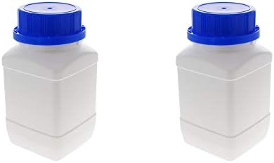Bettomshin 2pcs garrafas de reagentes de boca larga, 115x40mm/4.53x1.57 250ml PE Garrafa de vedação sólida de plástico,