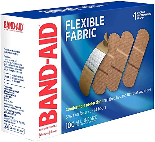 Johnson & Johnson JJ4444 Band-Aid Table Adhesive Bandrages, 1 x 3, tan e neosporina + alívio da dor de força máxima pomada de ação