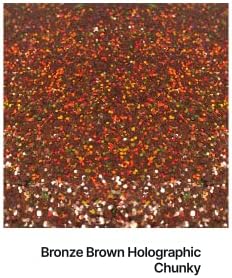 Hemway Premium Ultra Sparkle Glitter Multi Finalis Finals Flato Metálico para Artes Crafts Nails Cosmetics Resina Festival Face - Bronze Brown Holográfico - Chunky 10g / 0,35oz amostra