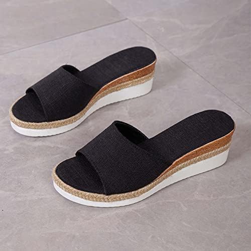 RBCULF Sandálias de cunha feminina Plataforma de conforto de conforto interno Sandálias Flip Flip Beach Slip On Slide Sandals Slipper