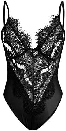 Vestido de lingerie sexy de Natal Mulheres Sexy Papai Noel Sexy Plus Size Lace Teddy Bodysuit Deep V Lace Bodysuit