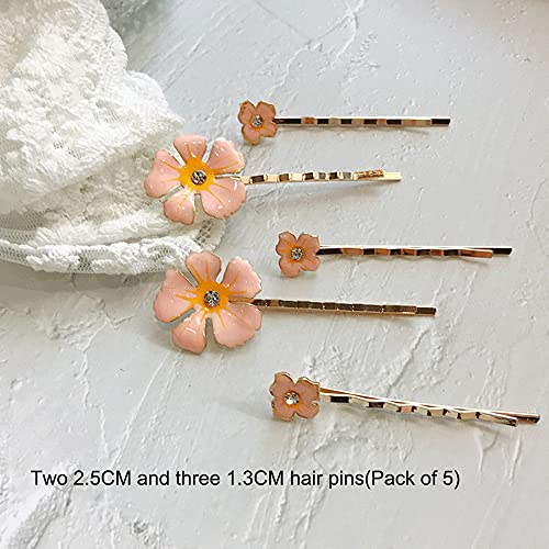 Xerling Hair Hair Pins Flower Cabelo Cabinete Flor Decorativo Jóias Acessórias de Jóias Para Mulheres e Meninas Pacote de 5