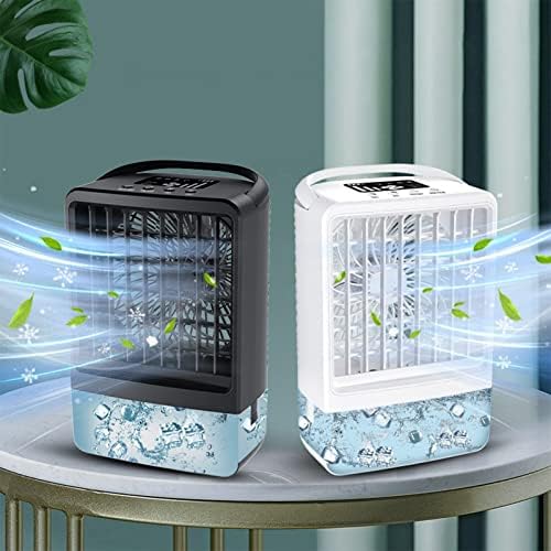 Yiisu portátil ar condicionado portátil Mini ar condicionado pessoal, com 3 velocidades com luzes LED para quarto de escritório em casa WH WH