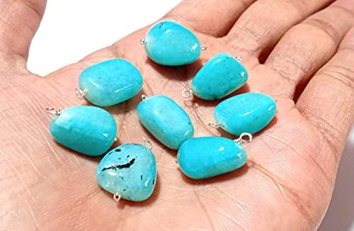 10pcs Larimar Nugget com revestimento de Larimar 10x16-12x19mm SUNITA VIJAY PLAÇO DE PLAÇO SUNITA VIJAY exportação