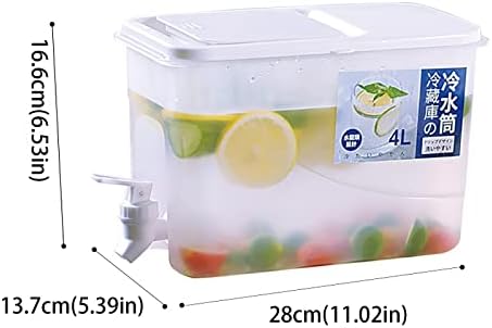 Organização da despensa e cestas de armazenamento 4L Dispensador de bebida plástica Dispensador de bebida Refrigerador Calinha fria com placa de filtro removível FIGOT FRUTO TEAPOT LENIMAD