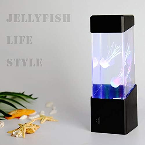 Lâmpada de água -viva qffl Lâmpada de água -viva USB, aquário elétrico, USB e bateria, troca de cores, LED HOOGH Night Light, para presente de decoração de desktop