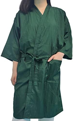 Mythus Salon Robes Smock Para clientes, Robe de hóspedes de salão de salão de cabelo para penteado Spa Bath Bath Kimono Hairdressing Vestidos Cut Green
