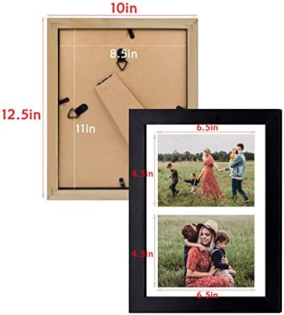 Quadro de imagem de madeira preta 2 PCs Conjuntos exibem Multi Fotos 5x7 polegadas com quadros de colagem de tapa, 8,5x11 ou 12x16