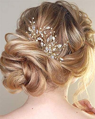 Yertter 3 PCs Pinos de cabelo de casamento Decorativo Rhinestones Crystal Vine Vine Bridal Bun Clip Acessórios para noivas