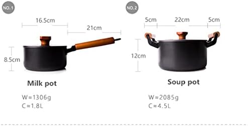 Conjunto de utensílios de cozinha de 7 peças de 7 peças PAT FERRO CASTIDO DOMENCIAL PAN não revestida de indução não-de-canal Adequado para louça de cozinha: Recurso: