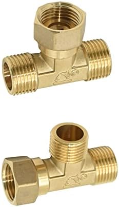 1/2 de polegada Thread Tee Conector Brass em forma de T em forma de água T Splitter de água de vias Adaptador de encanamento de cobre para cozinha e banheiro 1pcs