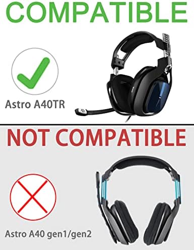 Kit de modelos A40 TR-Earpads de reposição de defeanos e parada de cabeça compatível com o fone de ouvido Astro Gaming A40 TR, almofadas de ouvido, atualizando espuma de cancelamento de ruído de alta densidade, espessura adicional