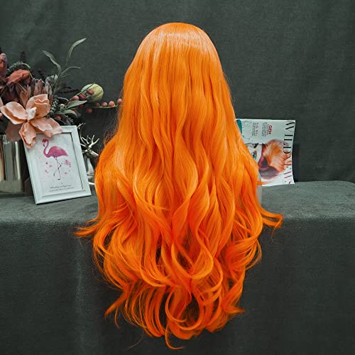 Imstyle Orange Lace Front Wigs Wig Natural Wig para a peruca de festa de cosplay 26 polegadas