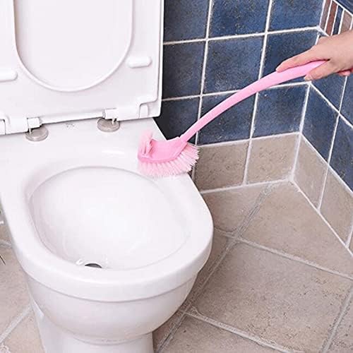Escova de escova de vaso sanitário Zukeems ， maçaneta longa, limpeza profunda, cerdas duráveis ​​de limpeza profunda escova de banheiro compacta economiza espaço bom aderência anti-drip （azul, verde, rosa）