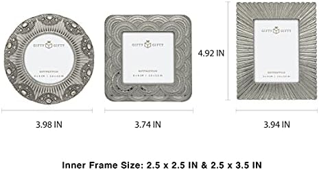 Gifty Gifty Classic 1920S Mini -quadro/conjunto de quadros de 3/2.5x2.5 e 2.5x3.5 in | Para tela de mesa | Perfeito para decoração