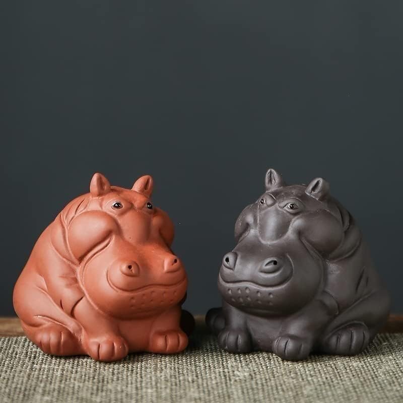 Sogudio Herbal Tea Pot 1pcs mini ponta de dedão roxa tea te chá de estimação artesanal hippo estátua ornamentos em casa