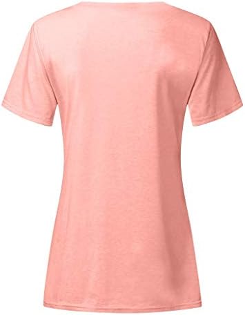 Smallyin Women O pescoço camiseta sólida tops soltos de manga curta Blusa de verão laranja de verão