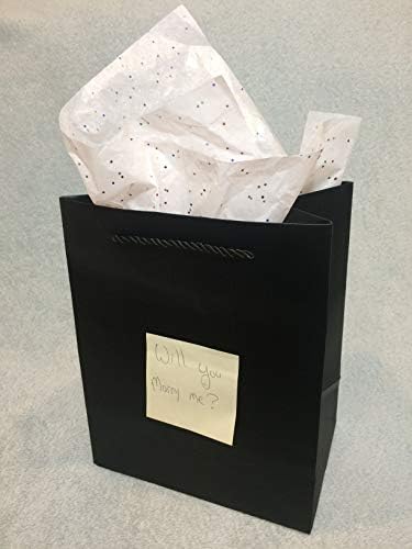 Modeeni Black Gift Sachs com alças 8x10 polegadas de tamanho médio saco de papel de luxo 12 sacos para compras de shopping ou pequenas