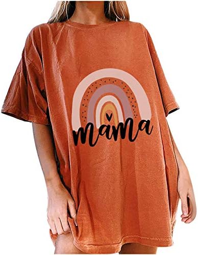 Saindo tops para camisetas femininas para mulheres tops de queda de algodão para túnica de túnica solta lateral de manga curta