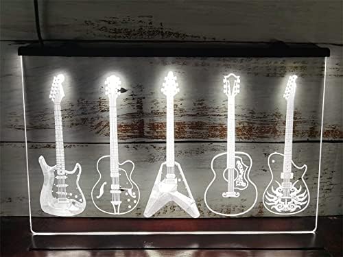 DVTel Guitar Shop Néon SIGN MODELA DE MODELA LED LEITAS LUMAS LUNTAS LUMINA