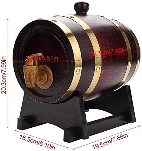 Whisky DeCantador Whisky Decanter de vinhos Decanter premium Oak Barrel Home Whisky Barrel Dispenser, artesanal usando vinho,