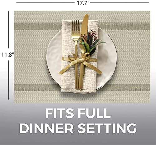 Mais placemats de mesa de jantar de decoração, tapetes de mesa de vinil de PVC resistentes ao calor lavável para sala de jantar