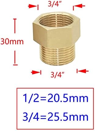 Brass de 1 polegada a 3/4 1/2 conector de rosca fêmea de fêmea, redução de água, conector de tubo de água Reparar acessórios