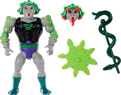 Mestres do universo Origins Ação Figura Toy com acessórios, Deluxe Snake Face 5,5 polegadas Motu colecionável