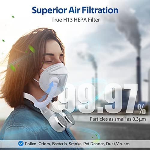 Colar de purificador de ar Airdog, pequeno purificador de ar pessoal, filtro H13 HEPA, Atualizar ar 3x por hora