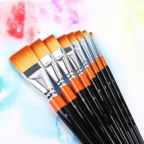 BHVXW NYLON PHINT OBRIMENTO DE ARTISTA DO ARTISTA DO ARTISTA DO ACRYLIC DIY Brush Artist Artist Brush de cabeça plana