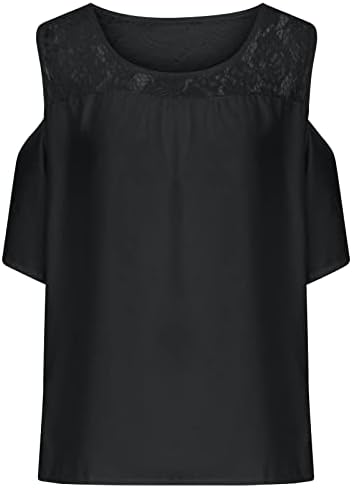 Garota adolescente Blusa Blouse Blouse Bloups Shirts Lace Lace 1/2 Manga ombro frio Blusa de outono de verão básico Ul Ul