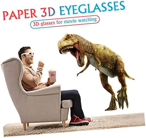 Kombiuda 80 pcs papel 3d copos de óculos descartáveis ​​filmes 3d copos anaglyph 3d filmes copeses 3d copos copos papel papel alívio