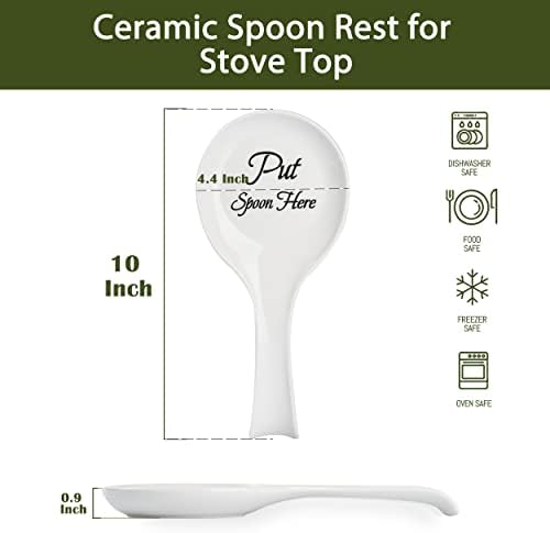 Lyeoboh Spoon descanso para o fogão top top spoler de cerâmica para balcão de cozinha, suporte de colher de fazenda para cozinha, descanso