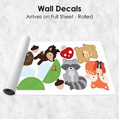 Big Dot of Happiness Woodland Creaturas - Peel and Stick Nursery and Kids Room Vinil Wall Art Stickers - Decalques de parede - Conjunto de 20