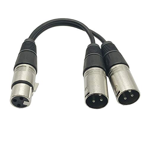 Mmnne 8inch XLR Splitter Cable, XLR fêmea a dupla xlr machos y Cabo de microfone dividido, fêmea a 2 cabos masculinos e masculinos