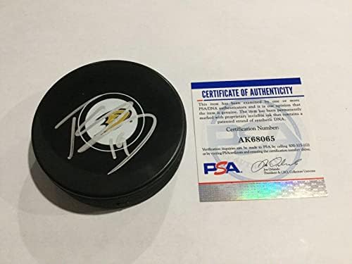 Troy Terry assinou autografado Anaheim Ducks Hockey Puck PSA DNA COA A - Pucks NHL autografados