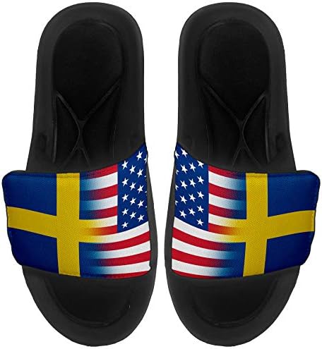 Sandálias/slides Slide -on -Slide para homens, mulheres e jovens - bandeira da Suécia - bandeira da Suécia