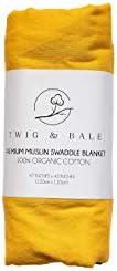 Twig & Bale Morgantown Virginia West Virginia Baby Blanket Organic Cotton Muslin Swaddle Blain - 47 x 43 - Fãs de WVU