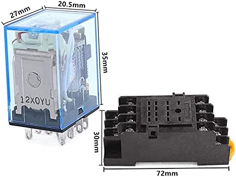 Akde 1 set my4nj pequeno relé eletromagnético Relé de potência DC12V DC24V AC110V AC220V Bobina 4NO 4NC DIN RAIL 14